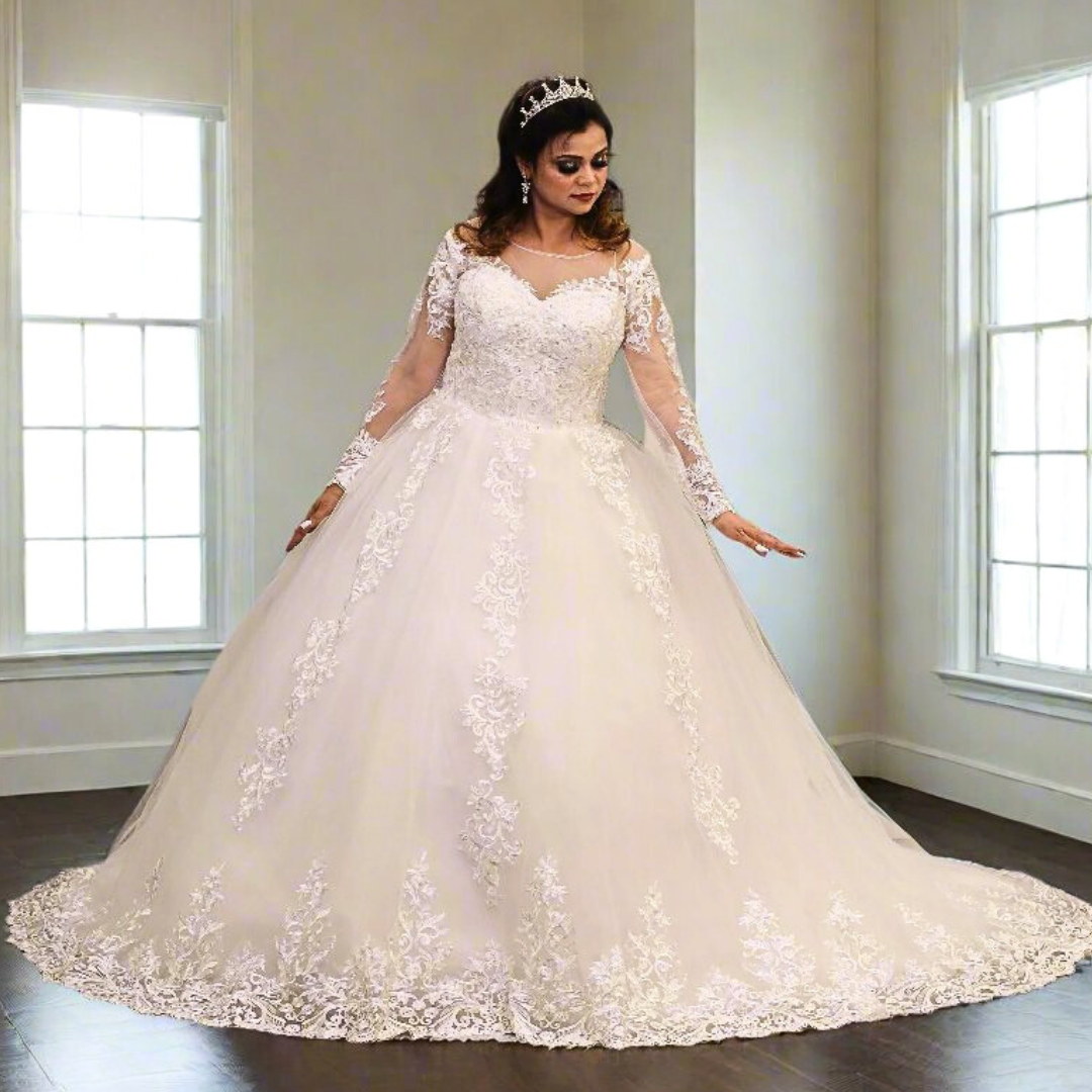 GownLink Christian & Catholic Wedding trail gown GLGT042