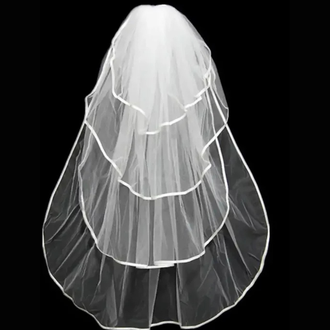 Gownlink Bridal Veil Cathedral Christian & Catholic Wedding Satin Edges GLV-11