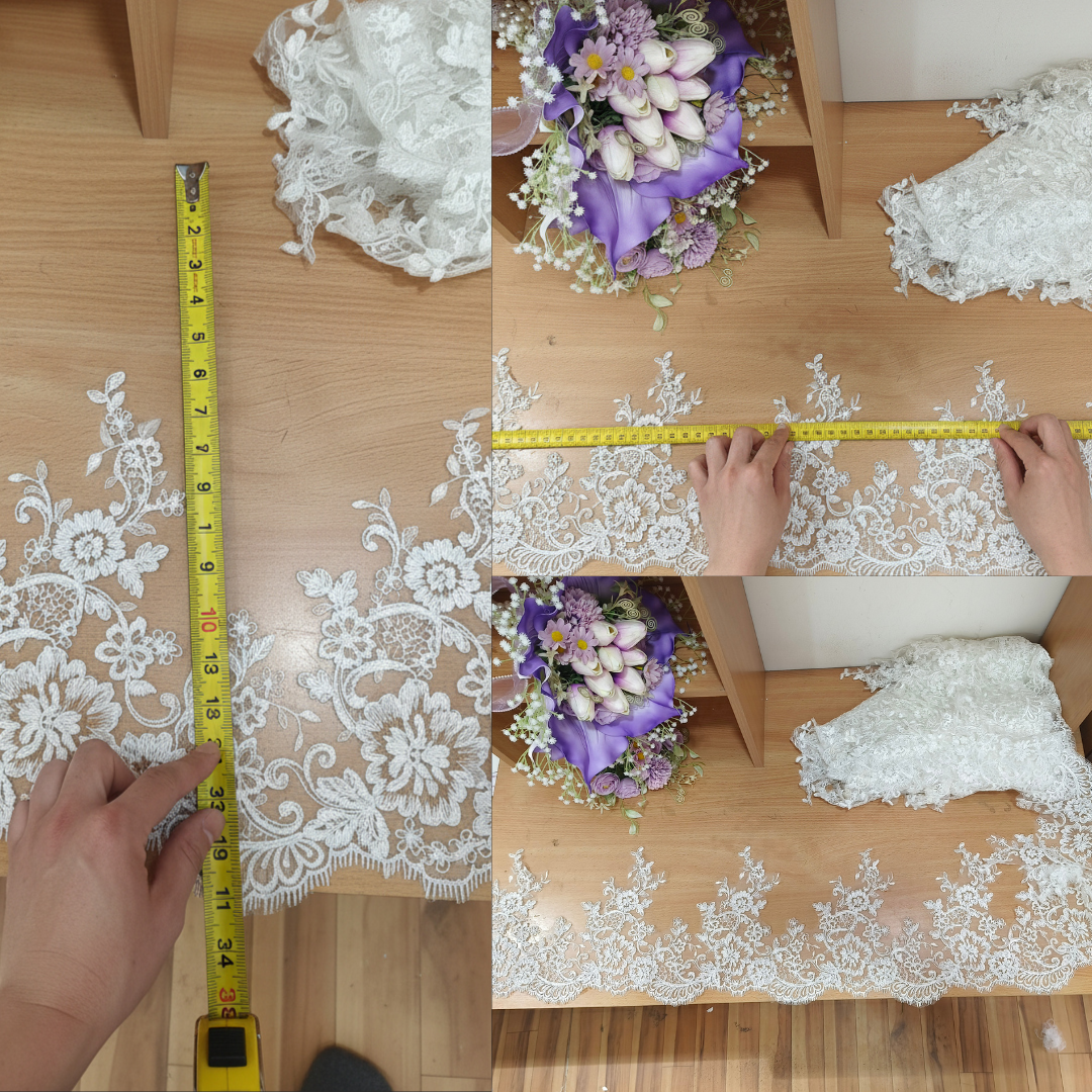 GownLink - FSM Beautiful White sign lace Border for Wedding Gown