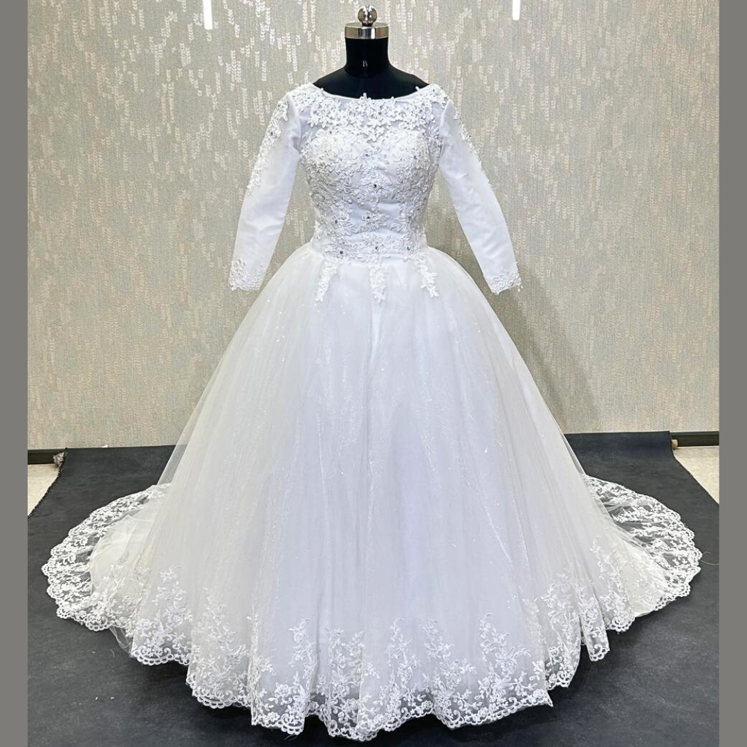 GownLink Christian and Catholic Bridal White Wedding Dress GLHSD189T