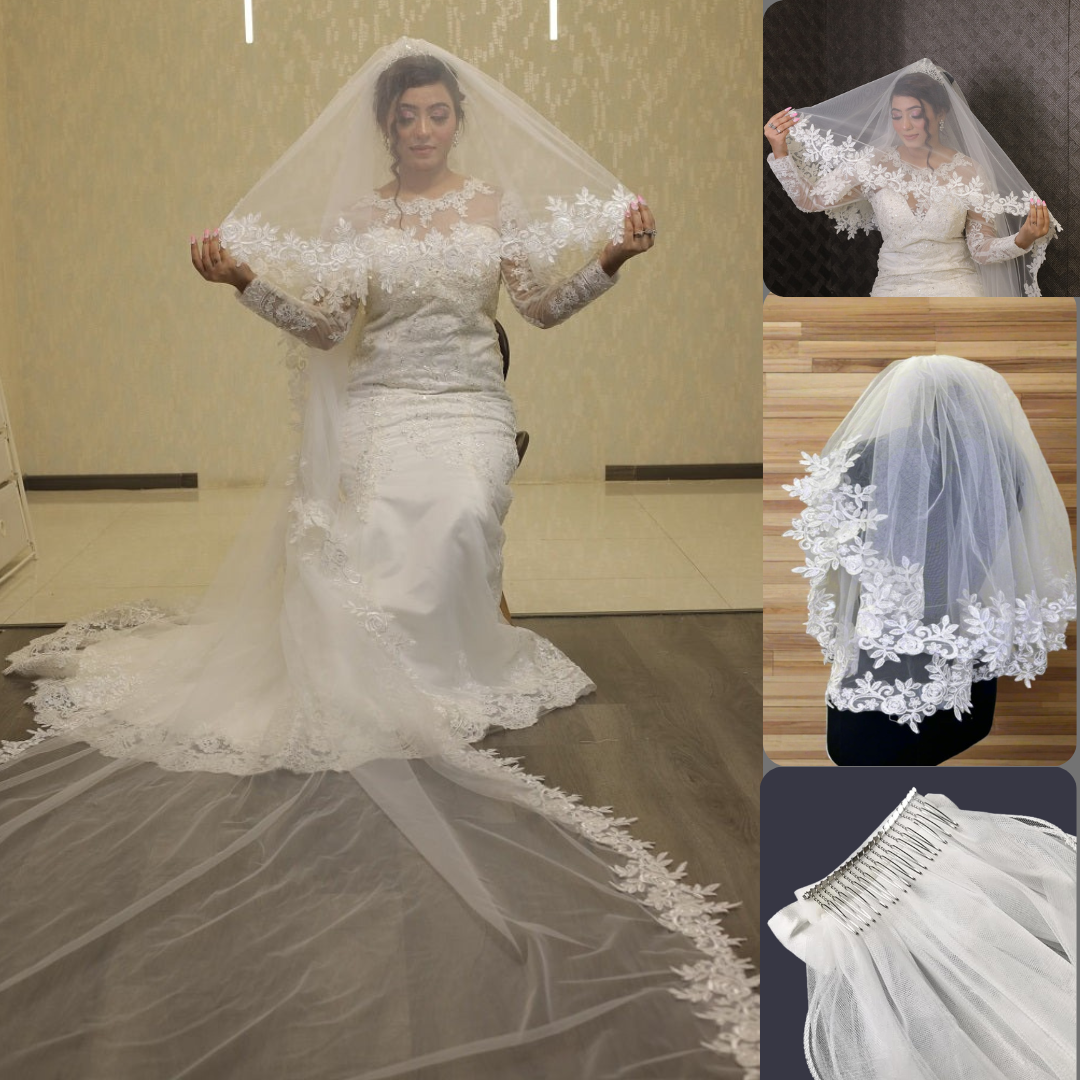 GownLink Cathedral Bridal Long Veil for Christian and Catholic Weddings GLV13