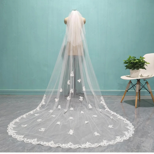 GownLink Bridal 3mtr Long Veil for Christian and Catholic Wedding GLV07