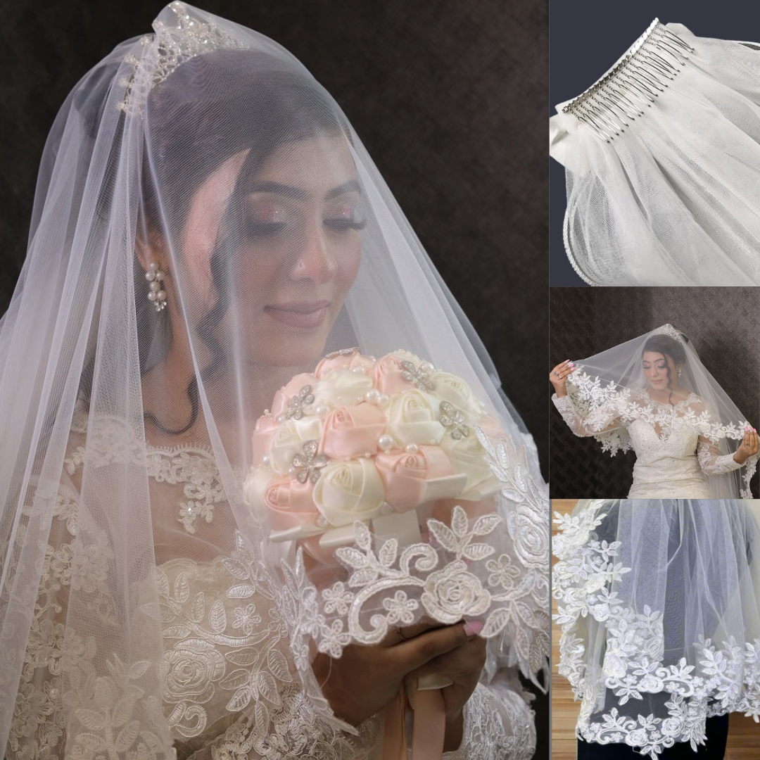 GownLink Cathedral Bridal Long Veil for Christian and Catholic Weddings GLV13
