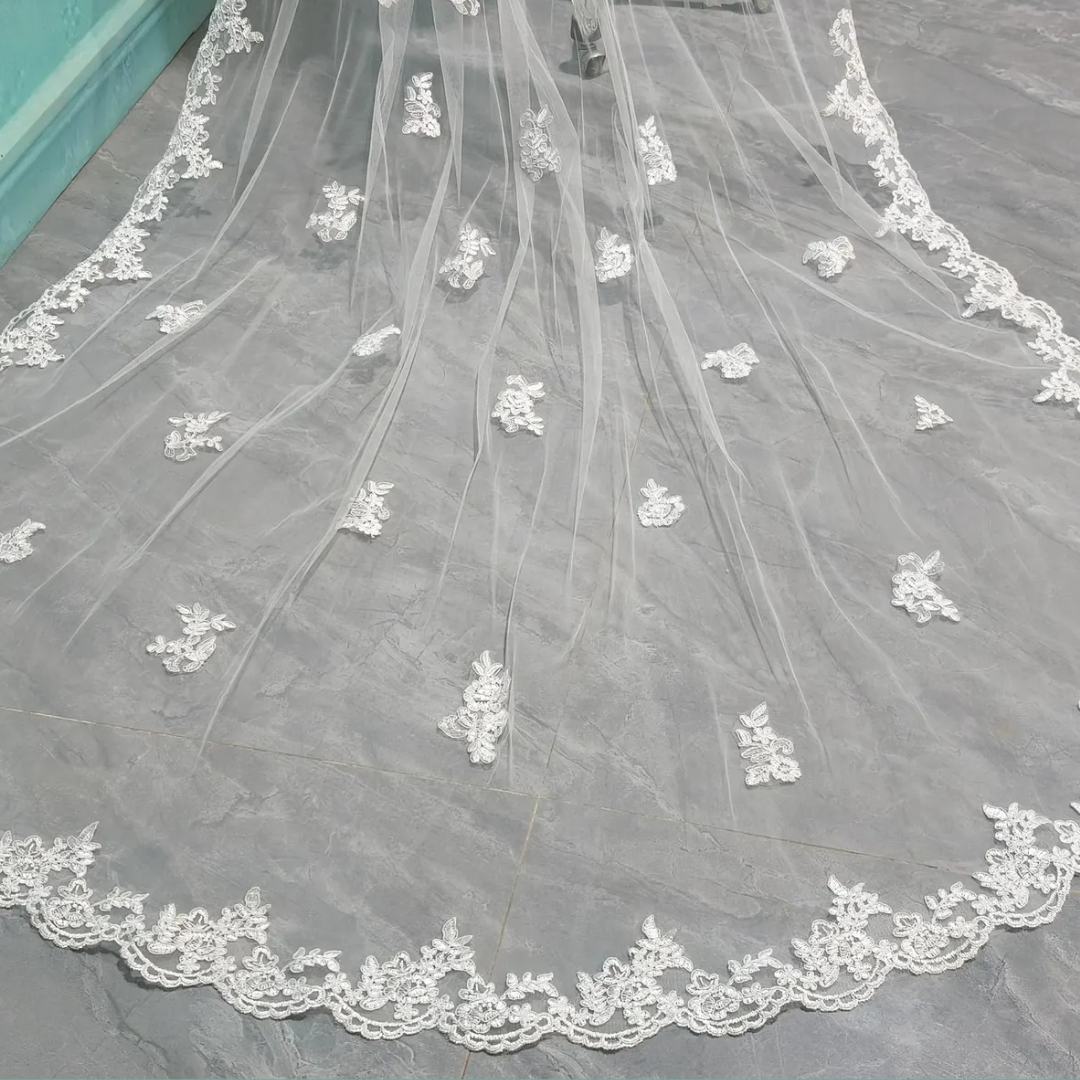 GownLink Bridal 3mtr Long Veil for Christian and Catholic Wedding GLV07