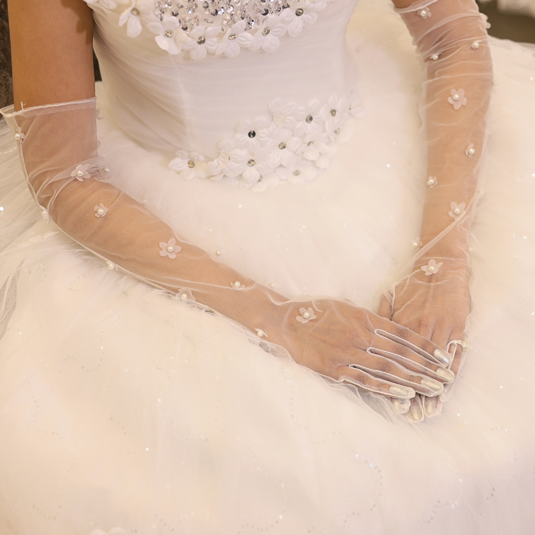 GownLink's Radiant Bridal Gloves for Christian & Catholic Wedding G100