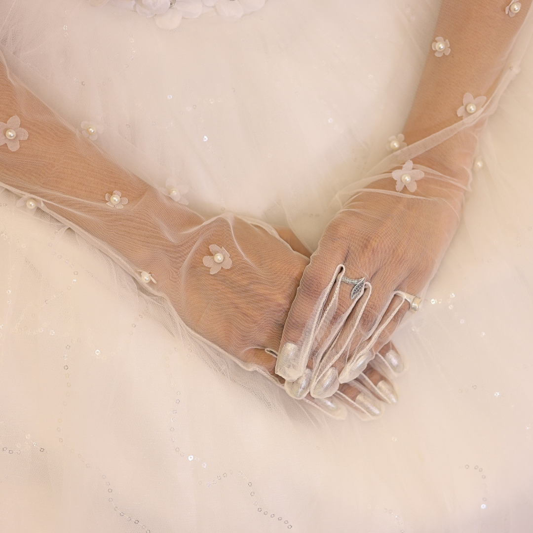 GownLink's Radiant Bridal Gloves for Christian & Catholic Wedding G100