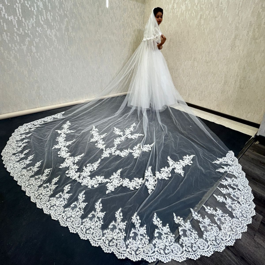 GownLink 3.5mtr Long 80 Inch Wide Veil Christian & Catholic GAVL007