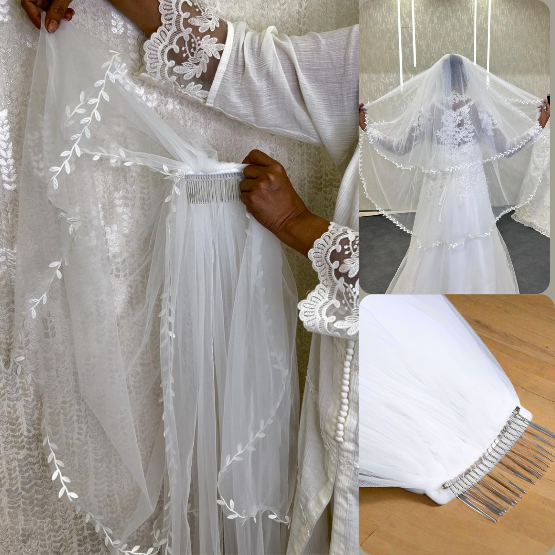 GownLink's Bridal Short Veil for Christian & Catholic Weddings GLVLB1