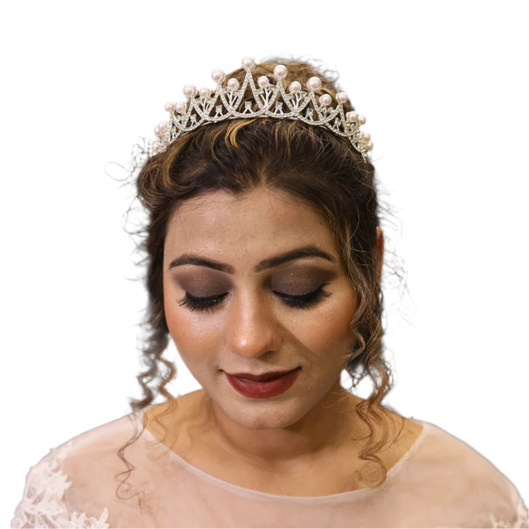 Wedding Silver Pearl Crown for Hair Accessories c-31
