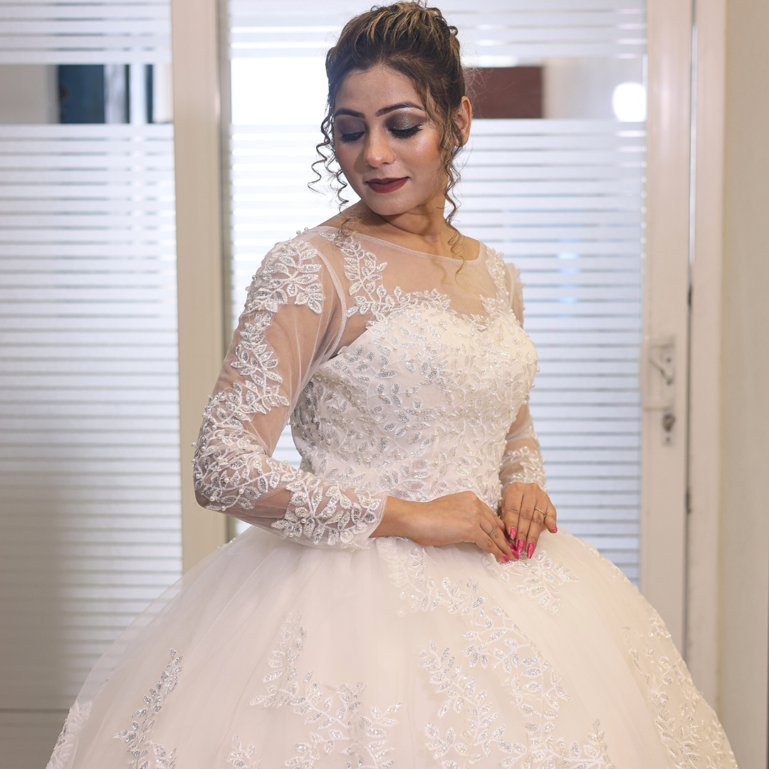 White Wedding Train Gowns for the High-End Christian Bride GLGT179