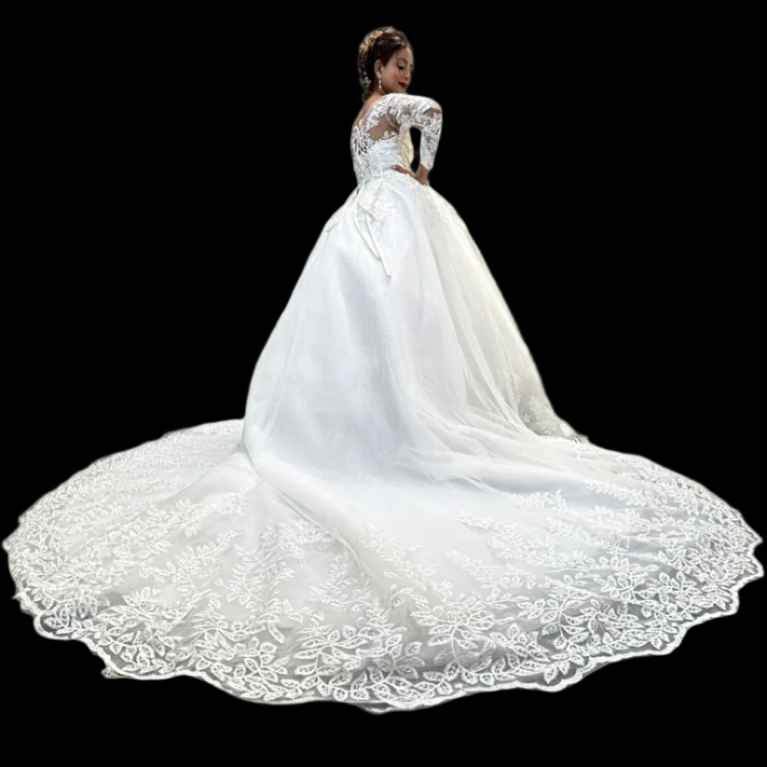 GownLink Divine Grace Christian Gowns Catholics White Train Gown GLTD50T