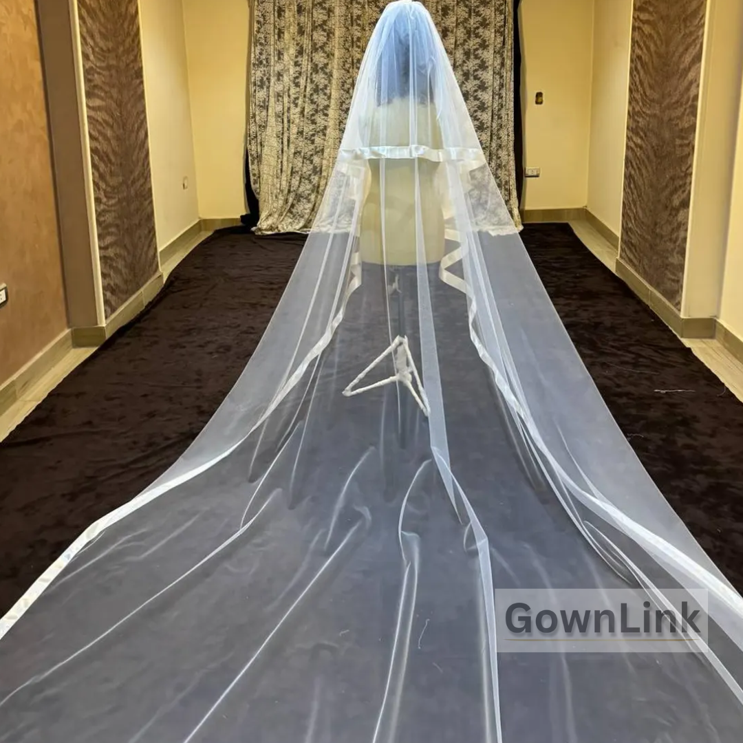 GownLink Bridal Long Veil Comb for Christian & Catholic Weddings GLVL-23