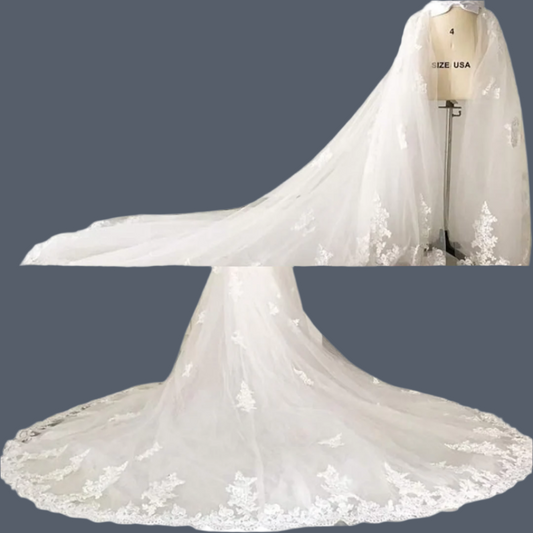 Gowlink,s Wedding Detachable Train Long Tutu Maxi Lace Opening Front Skirt