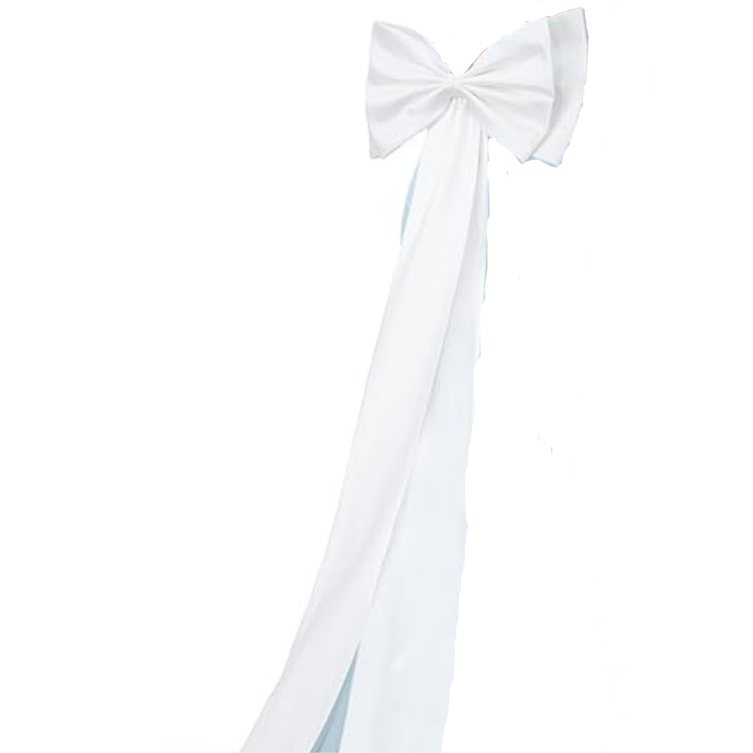 GownLink,s Chuarry Extra Long 67" Satin Big Bow Detachable Train Removable Sweep Train Waist Sash Belt for Bride Formal Wedding Dress