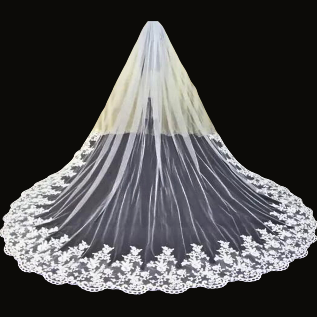 long veil with lace Nanded