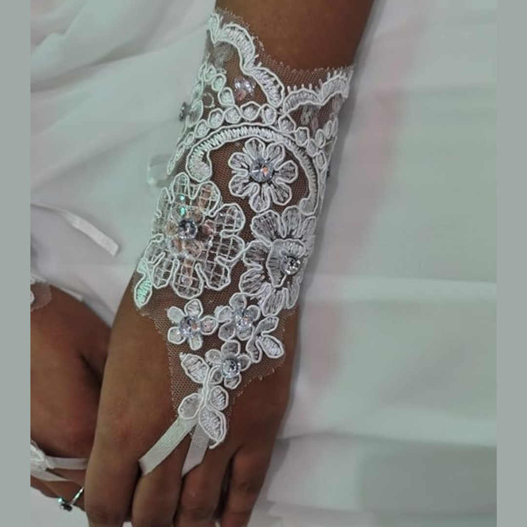 GownLink's Arm Length Long Bridal Gloves for Christian & Catholic Wedding G-VHL02