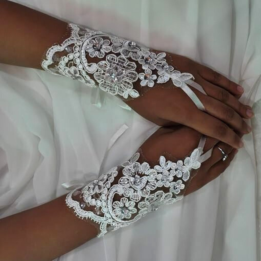 GownLink's Arm Length Long Bridal Gloves for Christian & Catholic Wedding G-VHL02