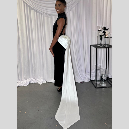 Gowlink,s Chuarry Extra Long 67" Satin Big Bow Detachable Train Removable Sweep Train Waist Sash Belt for Bride Formal Wedding Dress