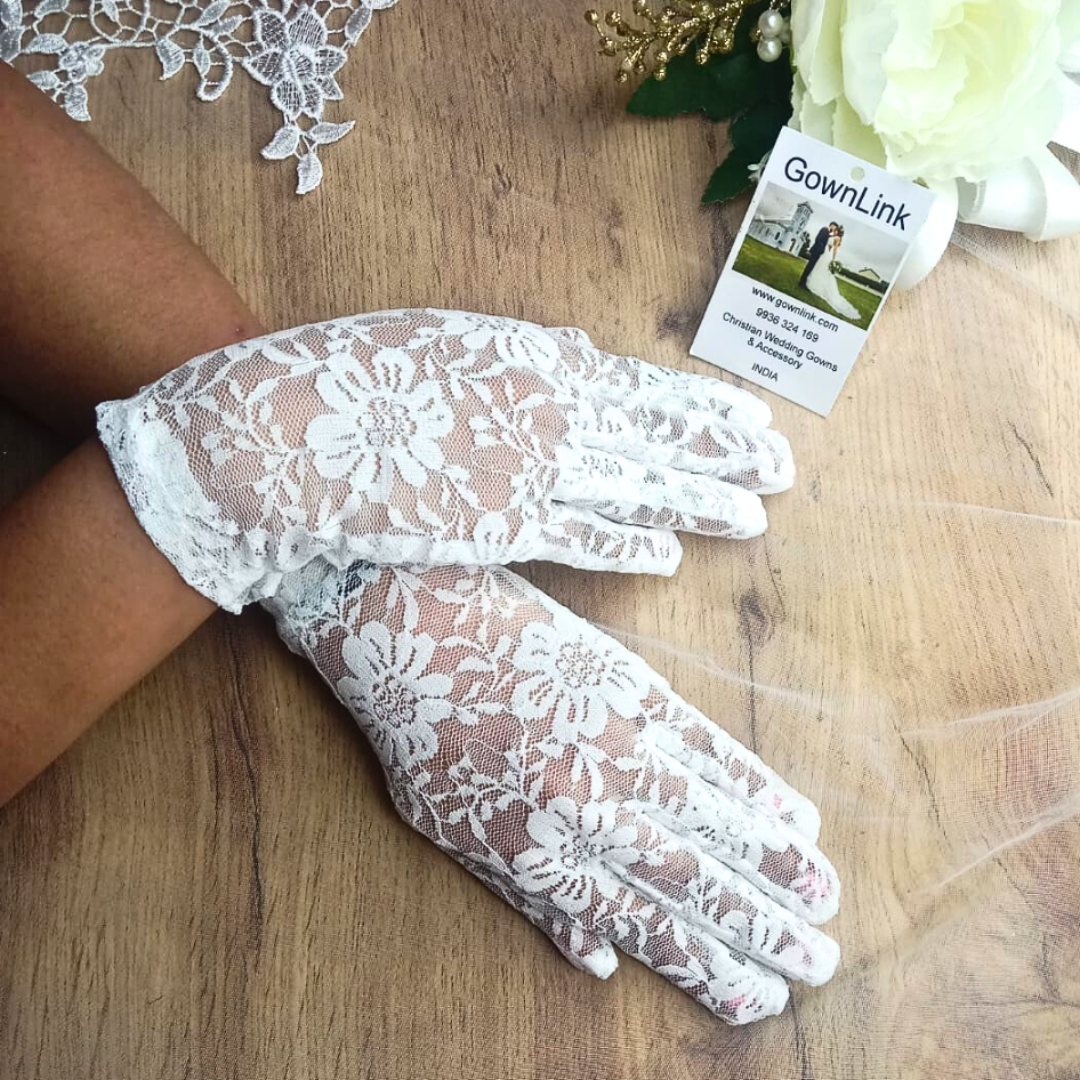 GownLink's Ineffably Gorgeous Bridal Gloves For Christian & Catholic Wedding G25