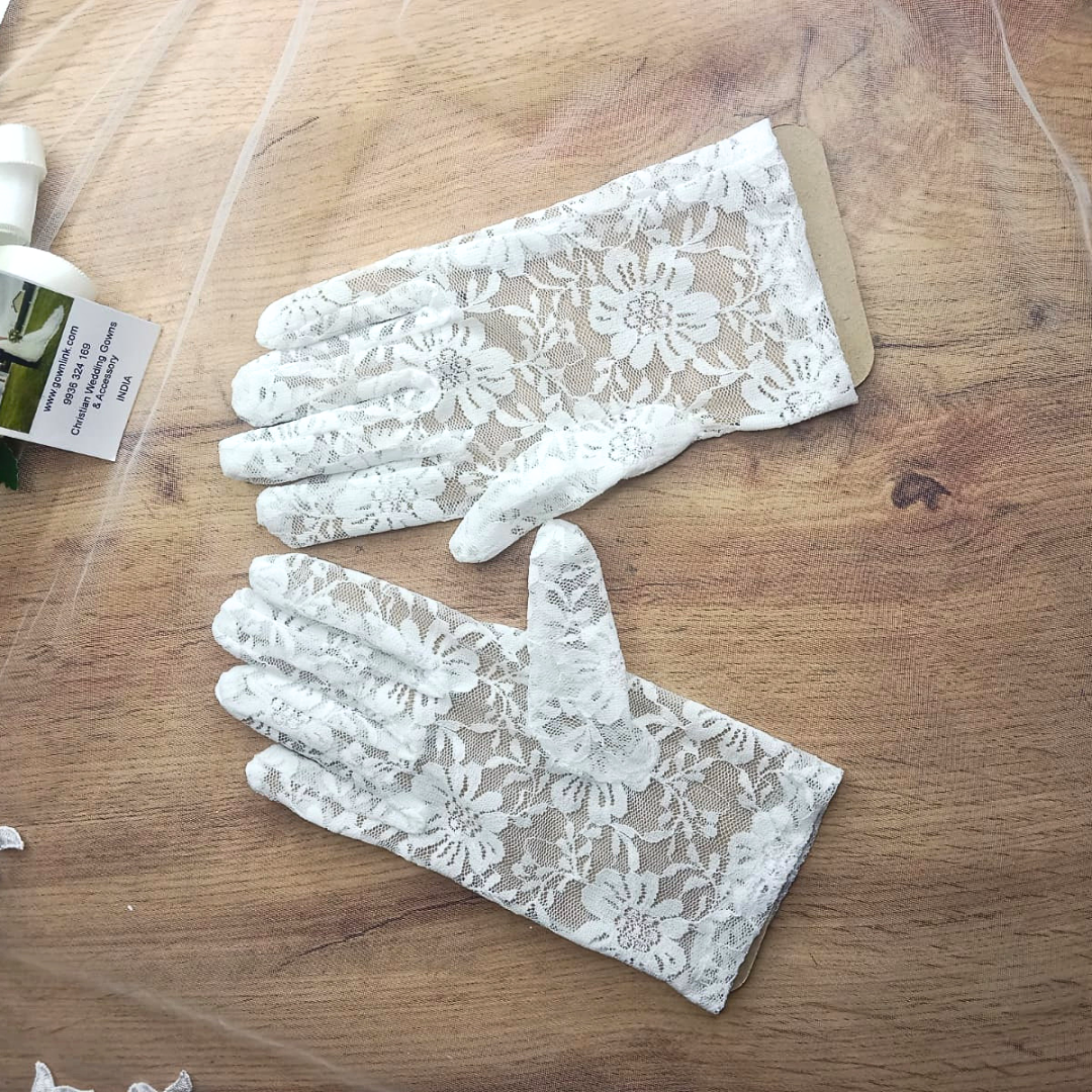 GownLink's Ineffably Gorgeous Bridal Gloves For Christian & Catholic Wedding G25