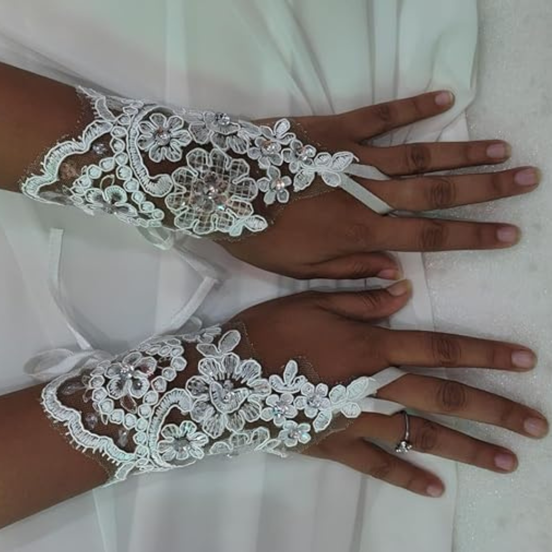 GownLink's Arm Length Long Bridal Gloves for Christian & Catholic Wedding G-VHL02