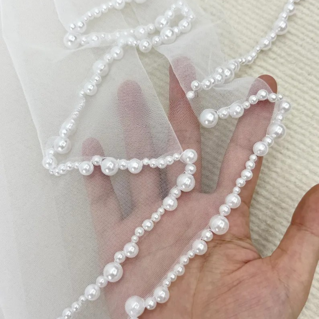 Gownlink Cathedral Bridal & Holy Communion Short Veil Code- GLVPearl-1
