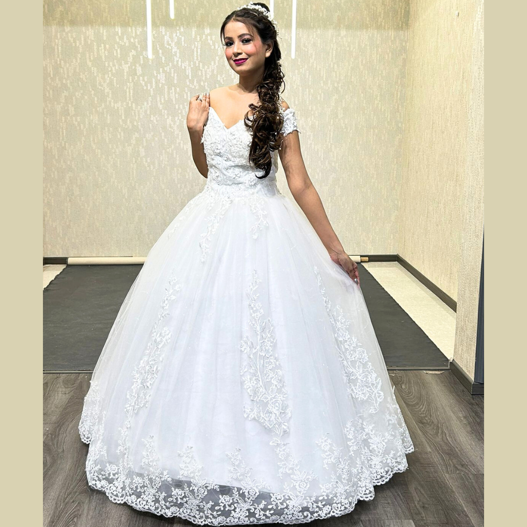 Roman church wedding gown in Vijayawada