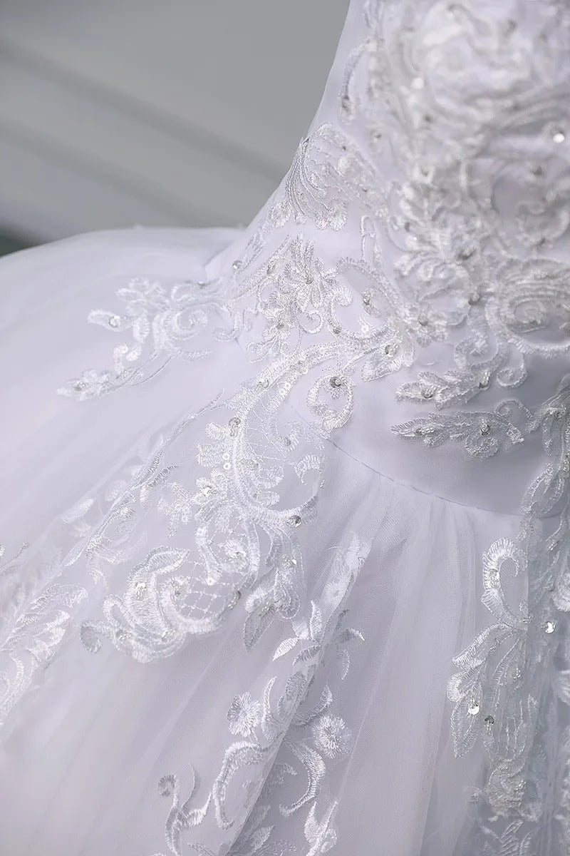 GownLink Adorable White Wedding Princess Gown GLVLQD10B