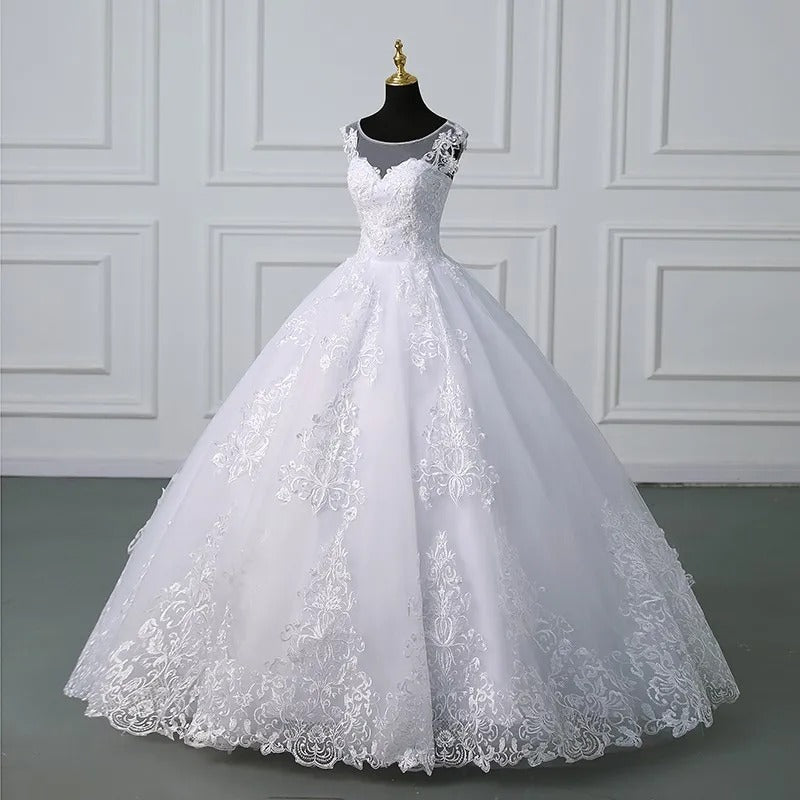 GownLink Adorable White Wedding Princess Gown GLVLQD10B