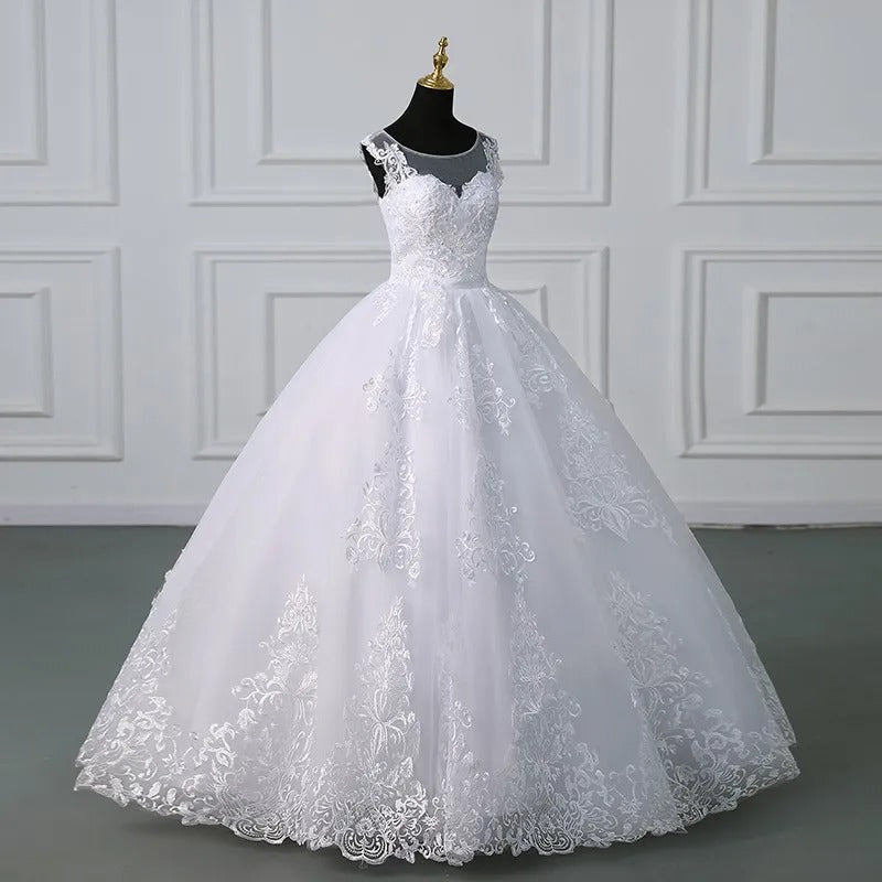 GownLink Adorable White Wedding Princess Gown GLVLQD10B
