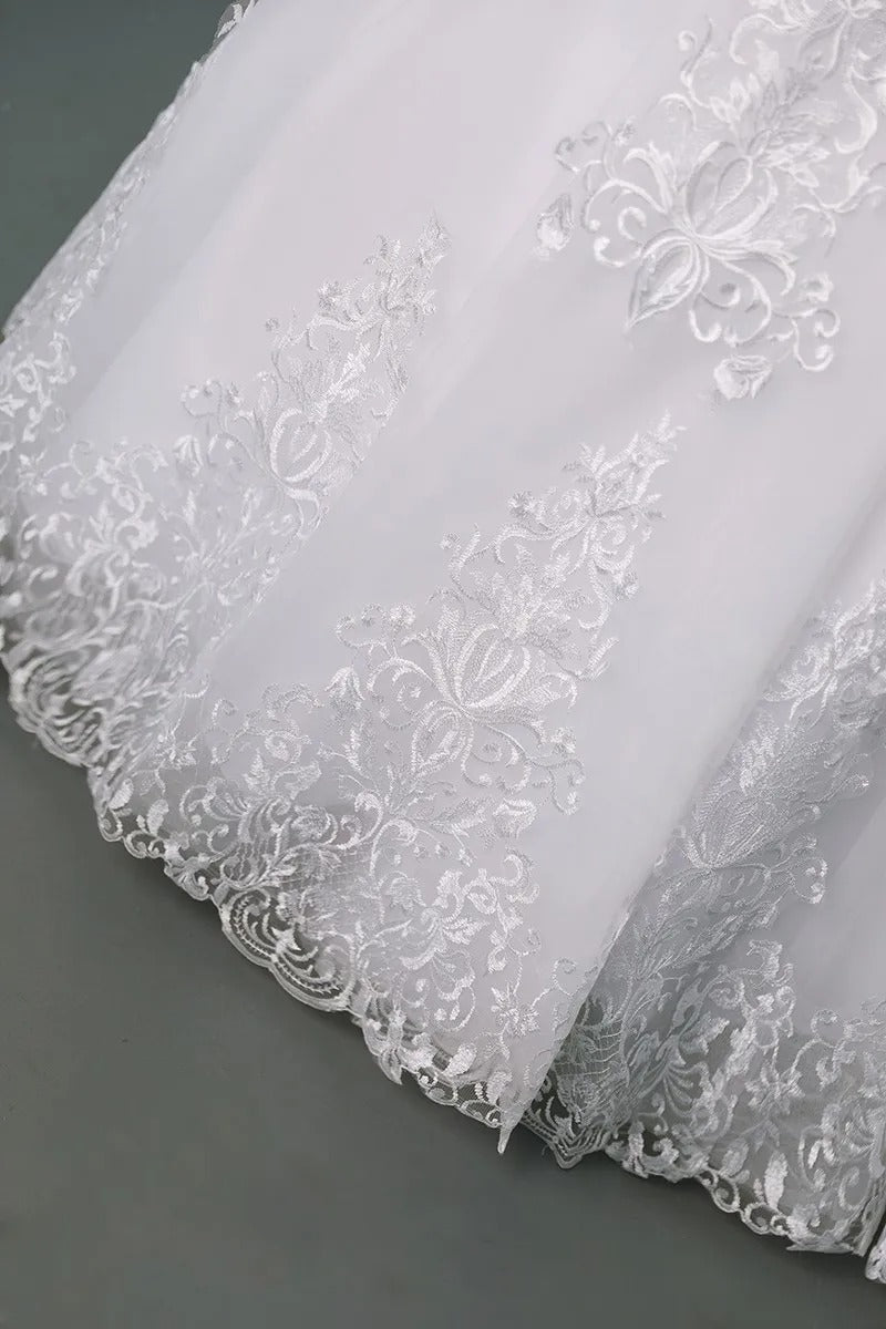 GownLink Adorable White Wedding Princess Gown GLVLQD10B