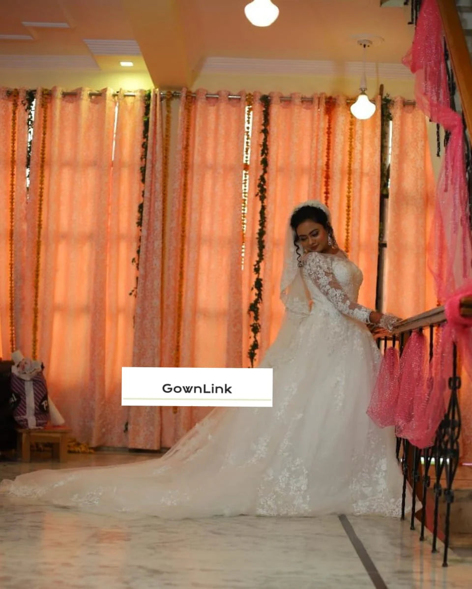 GownLink Bridal Train Gown for Christian and Catholic Weddings GLGT028