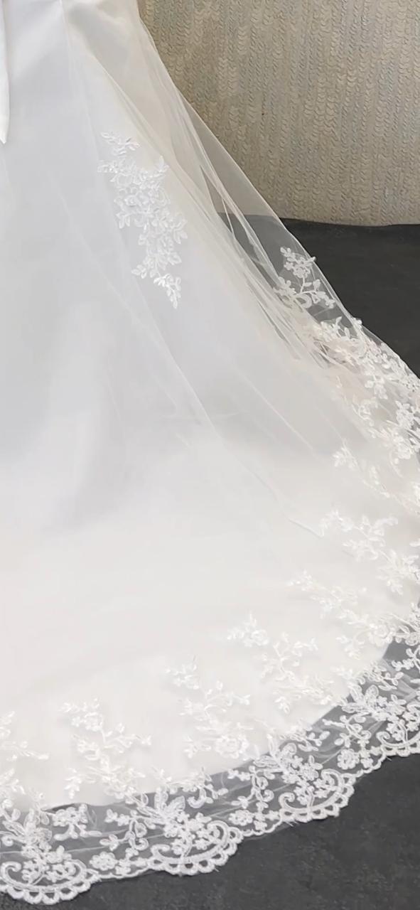 white Mermaid gown with train Kozhikode India