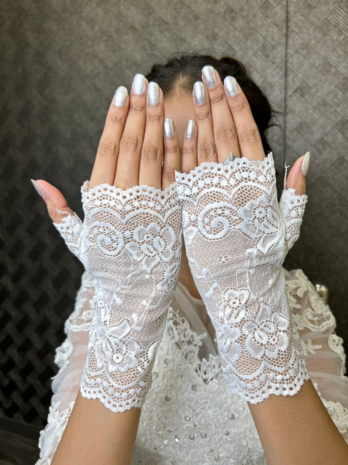 GownLink's Anointed Elegance Pearls of Faith Christian & Catholic Bridal Gloves G001