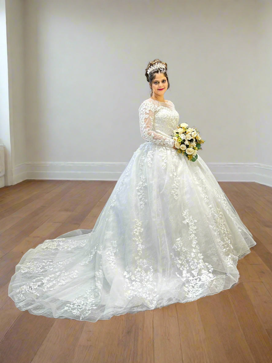 GownLink Bridal Train Gown for Christian and Catholic Weddings GLGT028