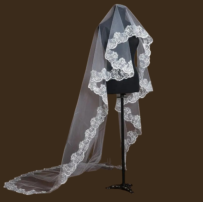 GownLink Bridal Short 1.5mtr Veil With Comb for Christian & Catholic Wedding GLV09S
