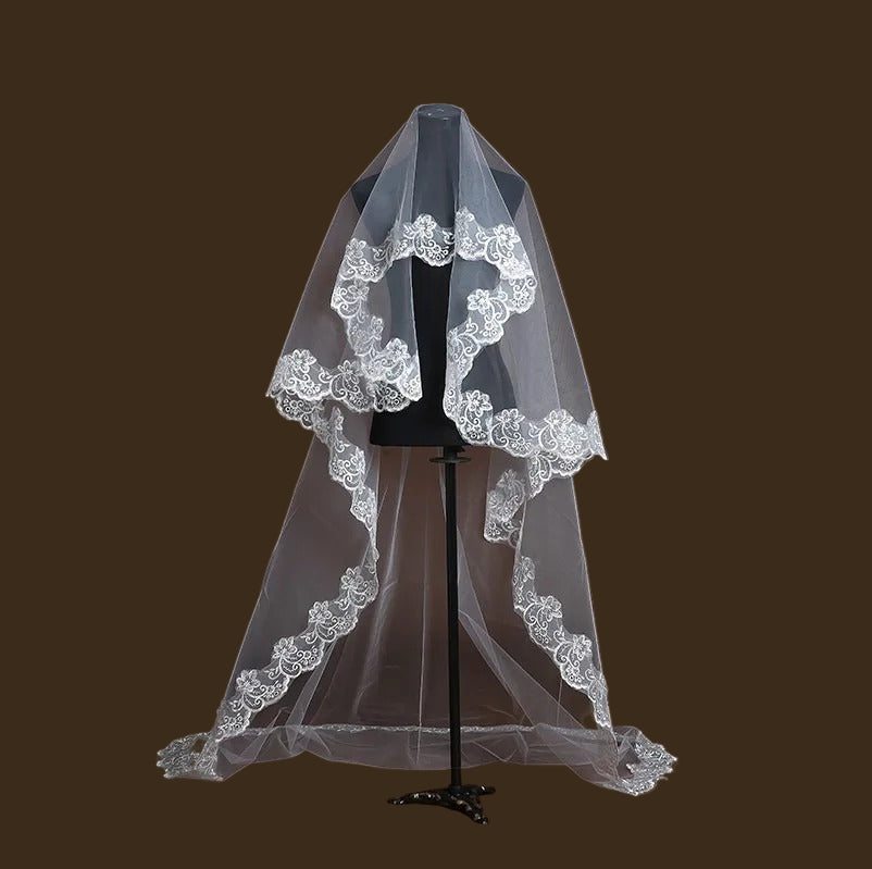 GownLink Bridal Short 1.5mtr Veil With Comb for Christian & Catholic Wedding GLV09S