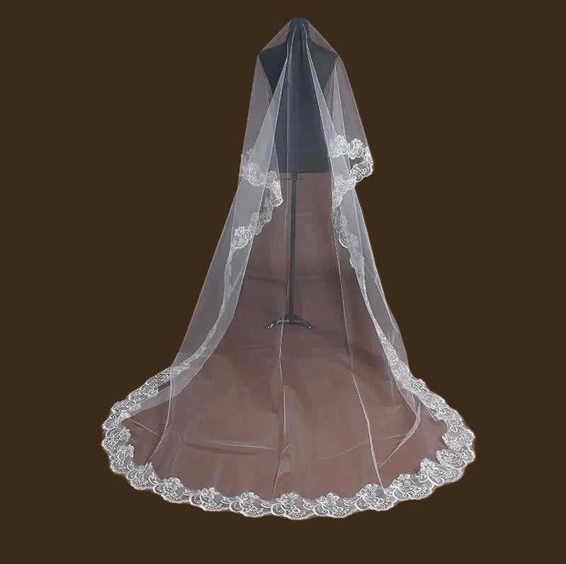 GownLink Bridal Short 1.5mtr Veil With Comb for Christian & Catholic Wedding GLV09S