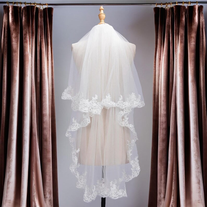 GownLink Wedding Cathedral Short Veil for Christian & Catholic Wedding GLV1800s