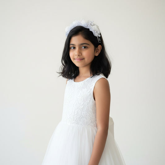 GownLink Bridal Wreath Pearls and Gilded Leaves HLC-Peacock