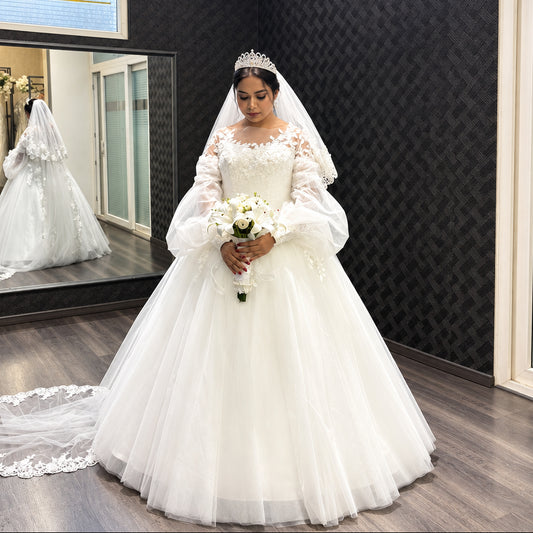 White Bridal Ball Gown — GLSAMPUFF | GownLink