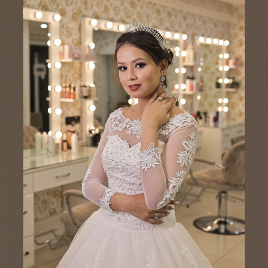 White Bridal Ball gown in Pune