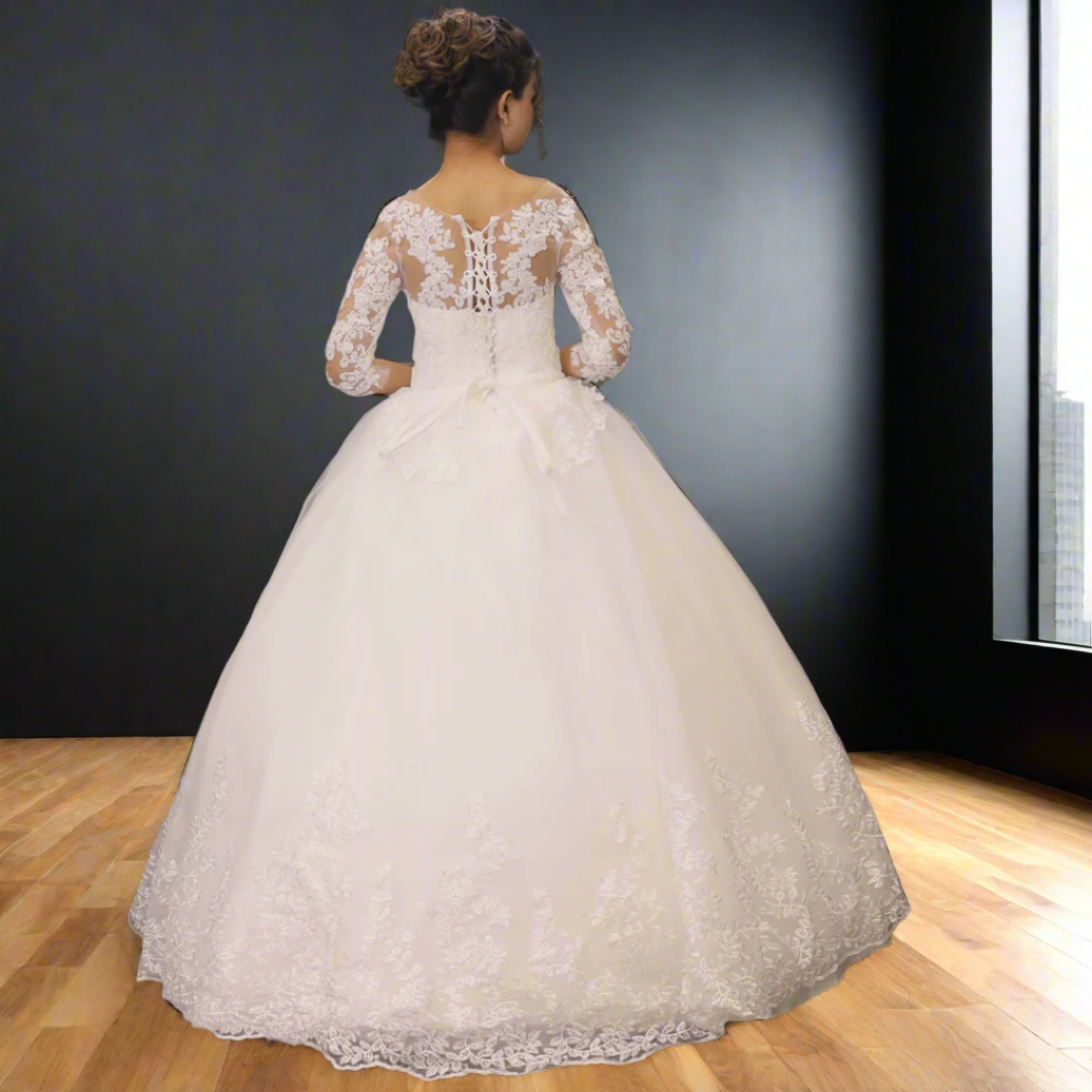 White Modest Christain bridal Gown in Karnatka