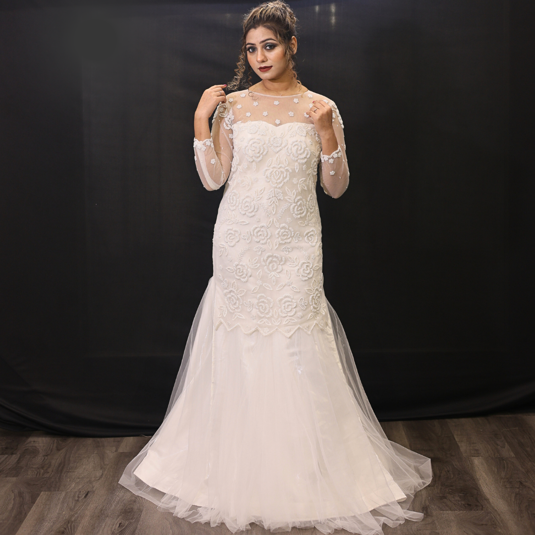 White Catholic Wedding dress in New Delhi