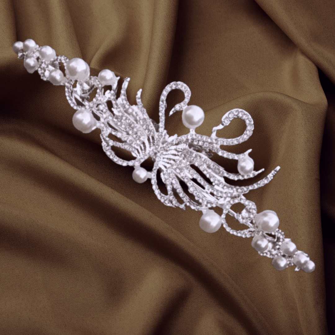 Elegance Redefined Mesmerizing Bridal Peacock Crown with Pearls of Love by GownLink