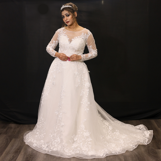 White Christain wedding A-line Gown in Telangana