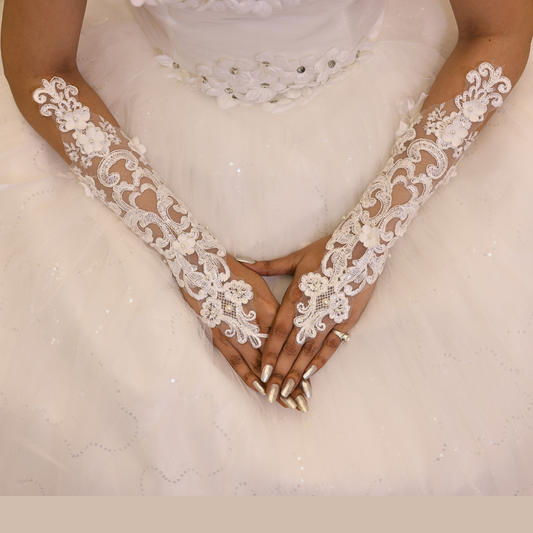 Whie Christain wedding Gloves in Odisha