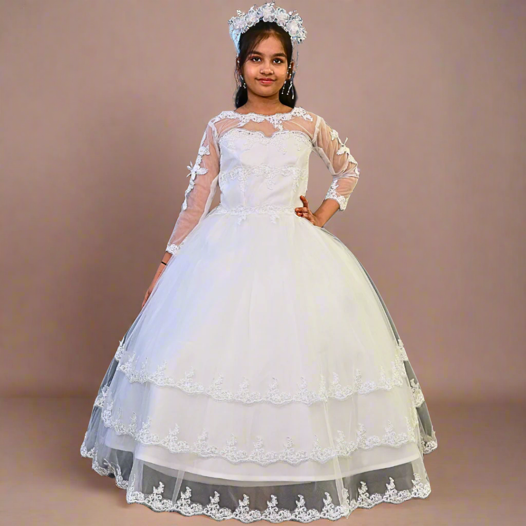 White church dress for First Communion in New York