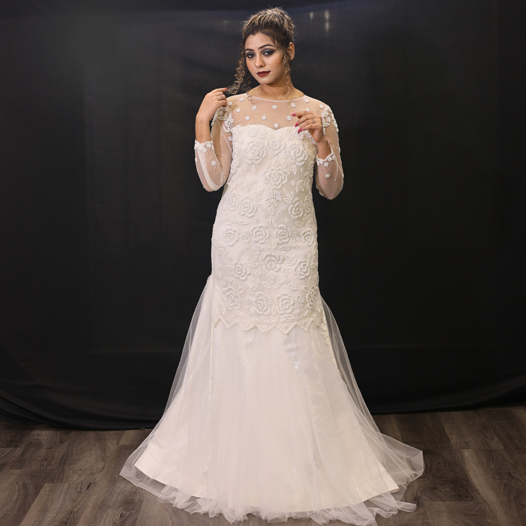 Modest Church Wedding Gown in kerala