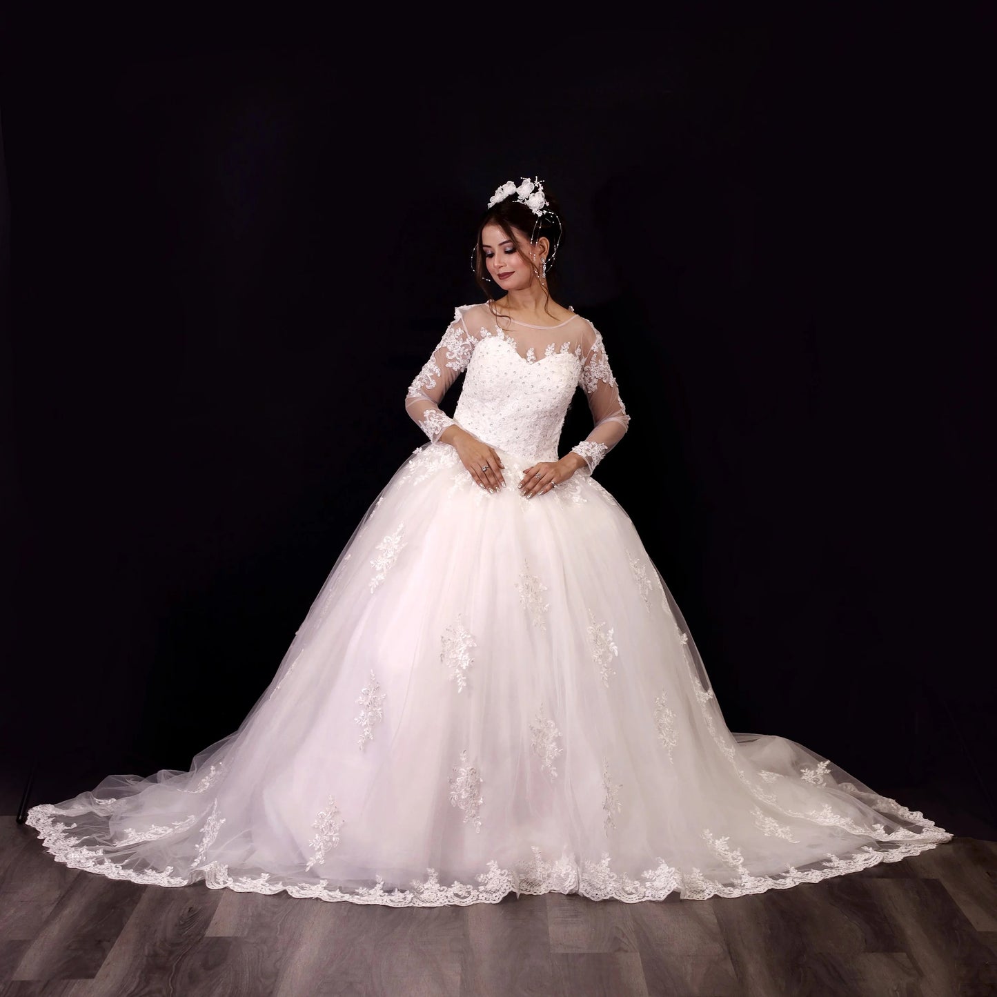 White wedding Bridal gown in Goa